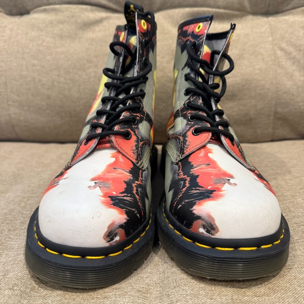 Dr Martens 1460 Tate ‘Volcanic Flare’ Leather Lace Up Boots Size 10 - Picture 3 of 13